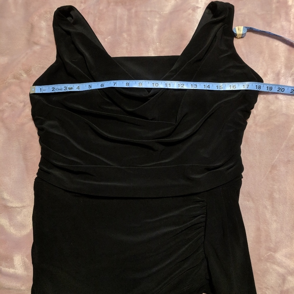 🌟ChueVa Black Cowl Neck Side-rouched Tank Blouse - Picture 2 of 8